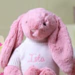 Personalised Jellycat petal pink bashful bunny and If I were a rabbit book Birthday Gifts 6