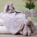Personalised Jellycat blossom bunny soother in beige or silver Comforters and Soothers 4