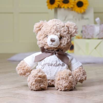 Personalised keeleco bramble medium teddy bear with Mother’s Day jumper Mother's Day Gifts