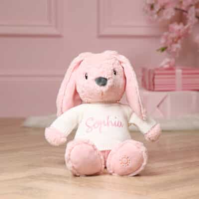 Personalised Max & Boo large blossom bunny soft toy Baby Shower Gifts 2