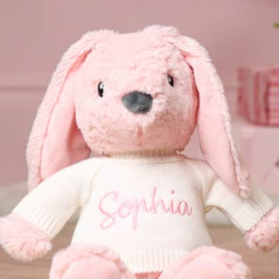 Personalised Max & Boo large blossom bunny soft toy Baby Shower Gifts 2
