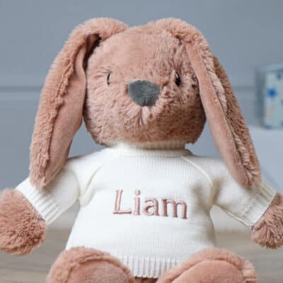 Personalised Max & Boo large chestnut bunny soft toy Personalised Bunnies 2