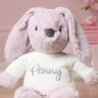 Personalised Max & Boo large lavender bunny soft toy Personalised Bunnies 2