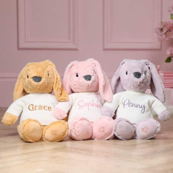 personalised named bunny plush toy