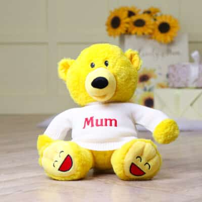Personalised Mood Bear – Large Happy Bear with Mother’s Day jumper Mother's Day Gifts 2