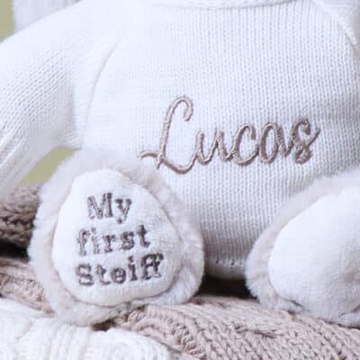 Personalised My First Steiff Hoppie Rabbit beige soft toy Baby Shower Gifts 2