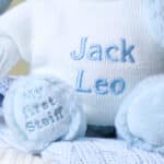 Personalised My First Steiff Hoppie Rabbit blue soft toy Baby Shower Gifts 4