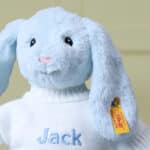 Personalised My First Steiff Hoppie Rabbit blue soft toy Baby Shower Gifts 5
