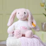 Personalised My First Steiff Hoppie Rabbit pink soft toy Baby Shower Gifts 3