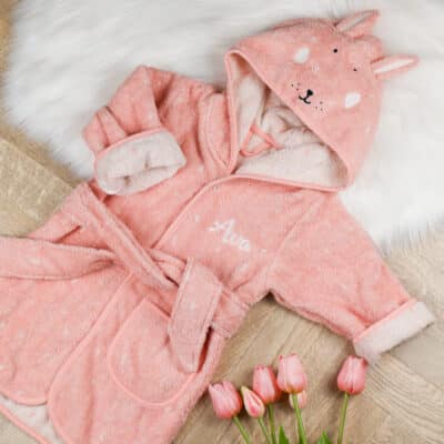 Personalised Trixie Baby Rabbit bathrobe Bath Time