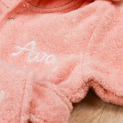 Personalised Trixie Baby Rabbit bathrobe Bath Time 3