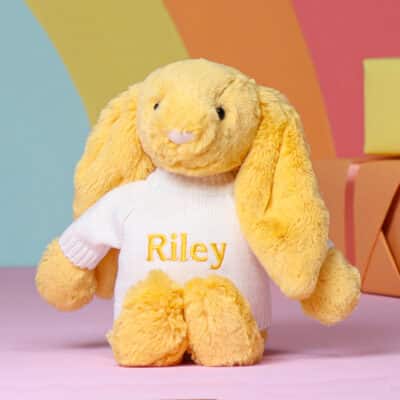 Personalised Jellycat sunshine bashful bunny soft toy Baby Shower Gifts