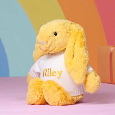 Personalised Jellycat sunshine bashful bunny soft toy Baby Shower Gifts 3