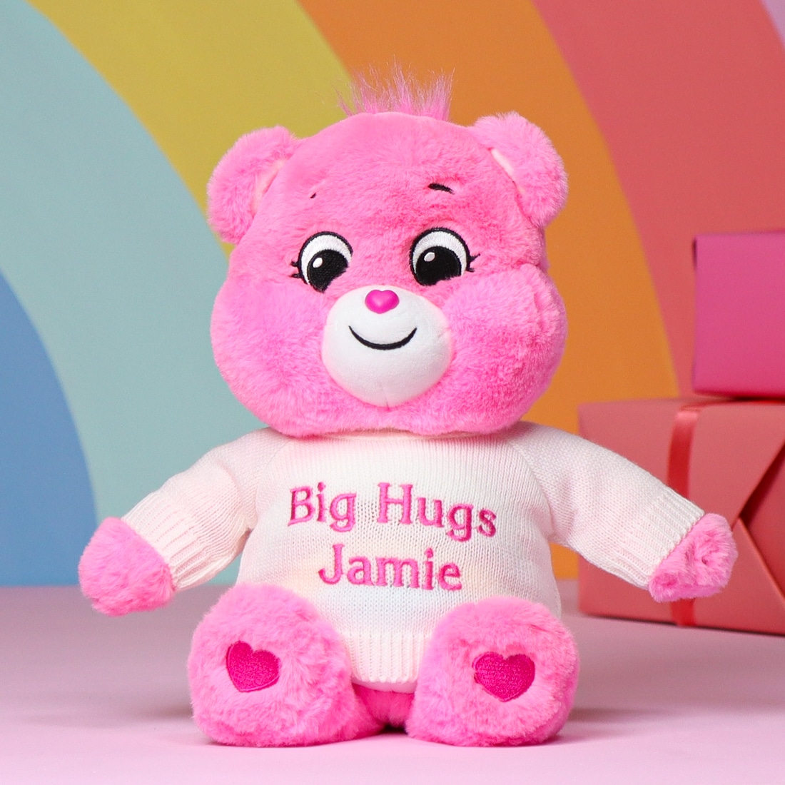 pink personalised plush toy
