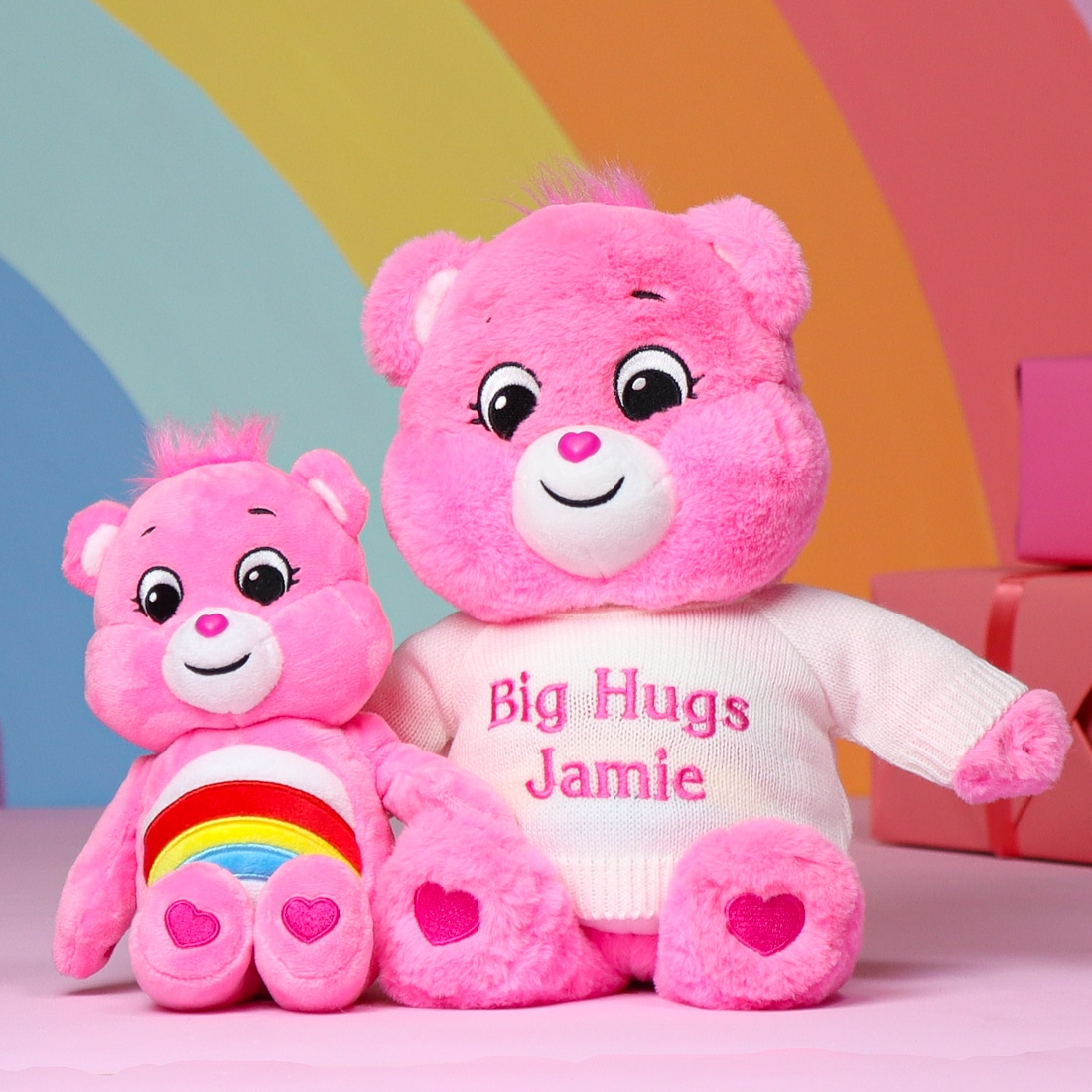 large and small personalised care bear plush toy