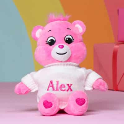 Personalised Care Bears Cheer Bear Small Plush Soft Toy Birthday Gifts