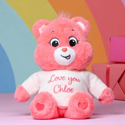 Personalised Care Bears Love-A-Lot Bear Plush Soft Toy Birthday Gifts 3