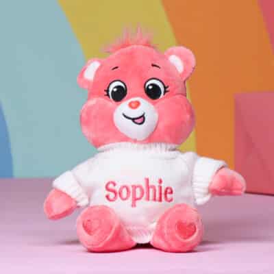 Personalised Care Bears Love-A-Lot Bear Small Plush Soft Toy Birthday Gifts