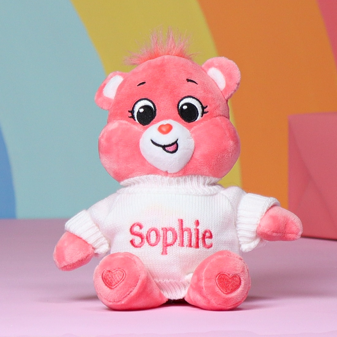 pink care bear plush toy personalised sophie sweater