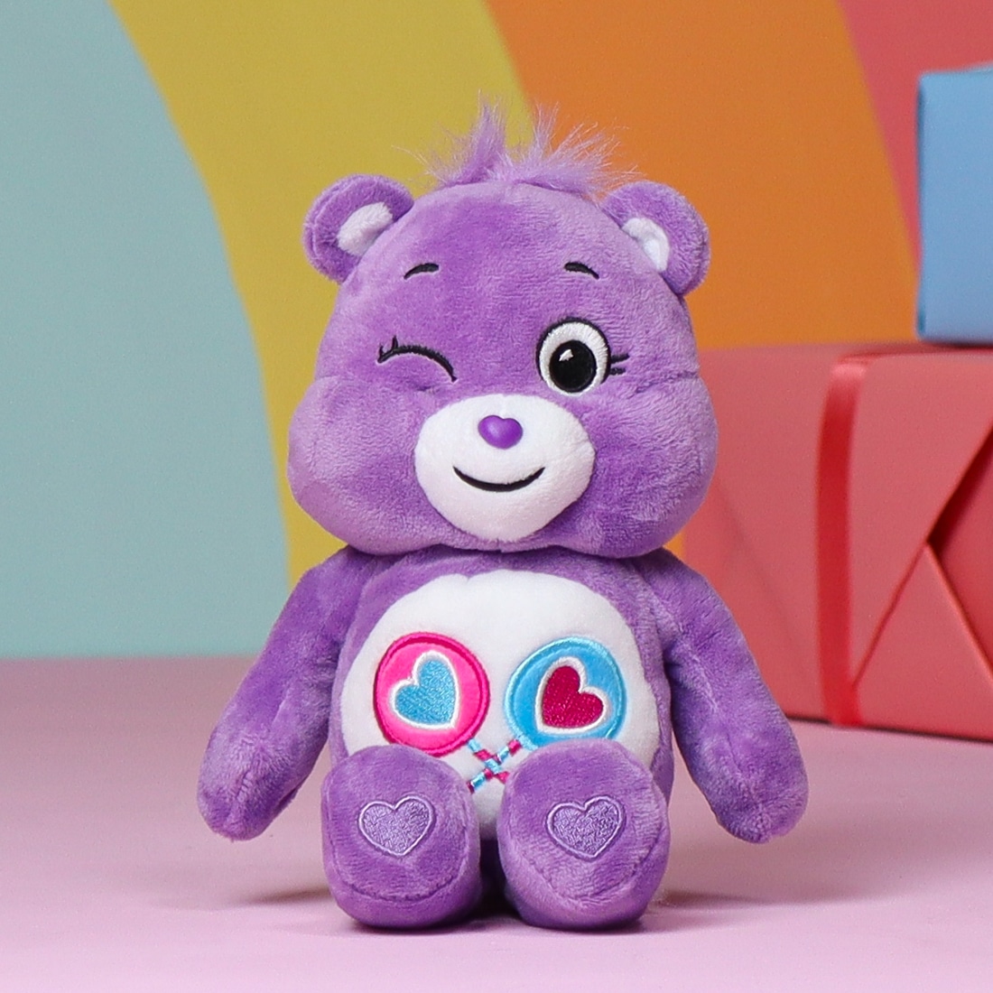 purple lolly pop care bear soft toy