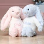 Personalised Jellycat pale blue bashful bunny soft toy Baby Shower Gifts 5
