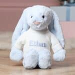 Personalised Jellycat pale blue bashful bunny soft toy Baby Shower Gifts 3