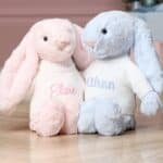 Personalised Jellycat pale pink bashful bunny soft toy Baby Shower Gifts 5