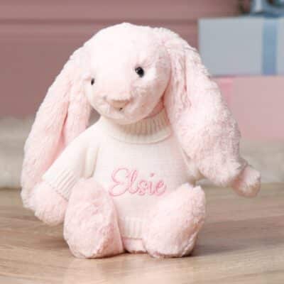 Personalised Jellycat pale pink bashful bunny soft toy Christmas Gifts 2