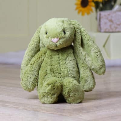 Personalised Jellycat moss green bashful bunny soft toy Jellycat 3