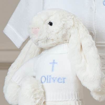 Personalised Christening Baptism Jellycat cream bashful bunny Christening Gifts 3