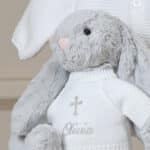 Personalised Christening Baptism Jellycat silver bashful bunny Christening Gifts 4