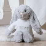 Personalised Christening Baptism Jellycat silver bashful bunny Christening Gifts 5