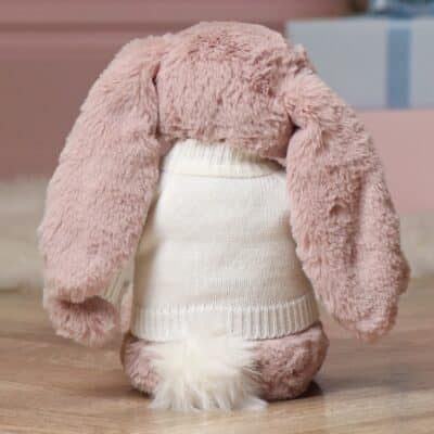 Personalised Jellycat medium bashful luxe rosa bunny Baby Shower Gifts 3