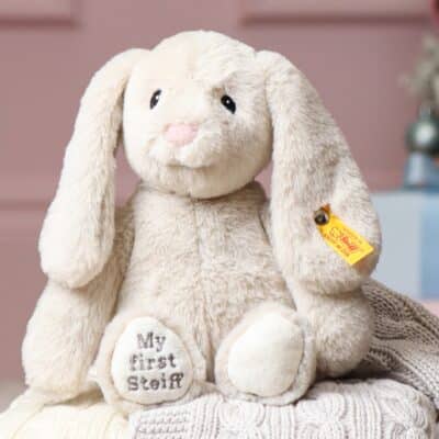 My First Steiff Hoppie rabbit beige soft toy Steiff