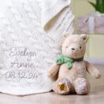 Toffee Moon personalised luxury cable baby blanket and Disney Classic Pooh Always and Forever soft toy Characters 3
