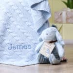Toffee Moon personalised luxury cable baby blanket and Eeyore soft toy Baby Gift Sets 3