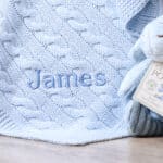 Toffee Moon personalised luxury cable baby blanket and Eeyore soft toy Baby Gift Sets 4
