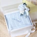Toffee Moon personalised luxury cable baby blanket and Eeyore soft toy Characters 8