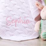 Toffee Moon personalised luxury cable baby blanket and Piglet soft toy Characters 4