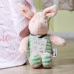 Toffee Moon personalised luxury cable baby blanket and Piglet soft toy Birthday Gifts 5
