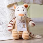 Toffee Moon personalised luxury cable baby blanket and Tigger soft toy Birthday Gifts 5