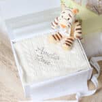 Toffee Moon personalised luxury cable baby blanket and Tigger soft toy Birthday Gifts 8