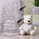 Toffee Moon personalised luxury cable baby blanket and Winnie the Pooh soft toy Birthday Gifts 3