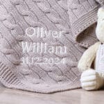Toffee Moon personalised luxury cable baby blanket and Winnie the Pooh soft toy Birthday Gifts 4