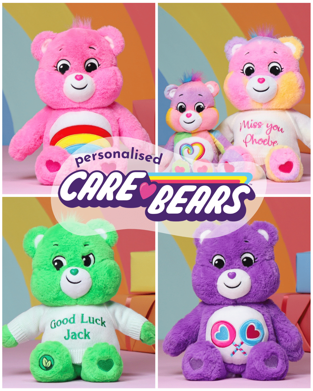 personalised care bear plush toy selection