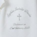 Personalised Dandelion christening baptism white knitted blanket Christening Gifts 4