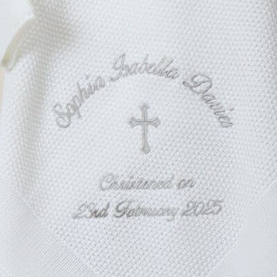 Personalised Dandelion christening baptism white knitted blanket Christening Gifts 2