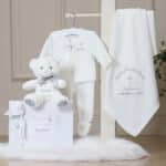 Personalised Dandelion christening baptism white knitted jacket and leggings set Christening Gifts 6