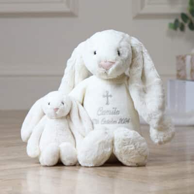 Personalised Christening Baptism Jellycat cream large bashful bunny Christening Gifts