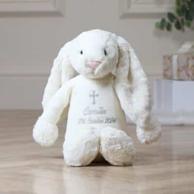 Personalised Christening Baptism Jellycat cream large bashful bunny Christening Gifts 3